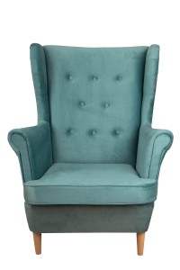 Ohrensessel mit Fußhocker Floki Blau