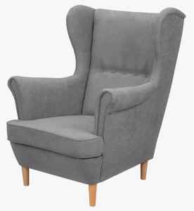 Skandinavisches Möbelset Schlafsofa mit Bettkasten und Sessel Grau