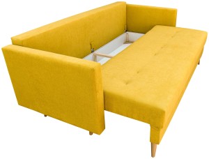 Skandinavisches Möbelset Schlafsofa mit Bettkasten und Sessel Pink