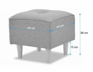 Skandinavisches Möbelset Schlafsofa mit Bettkasten und Sessel mit Fußhocker Türkis