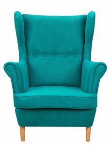 Skandinavische Schlafsofa und 2 Sessel Türkis