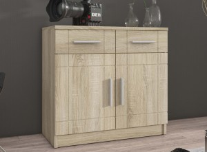 Oberschrank mit Display Paris SO01 mit 2 Kommoden 3D 2S und 2D 2S Sonoma Eiche