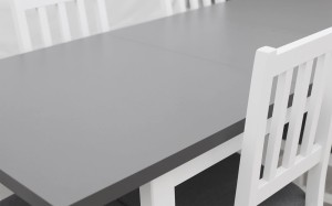 Klapptisch mit 6 Stühlen X011 Weiß/Graphit