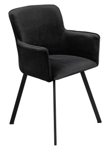 Tisch mit 4 Stühlen Y061 Schwarz/Eiche Lefkas