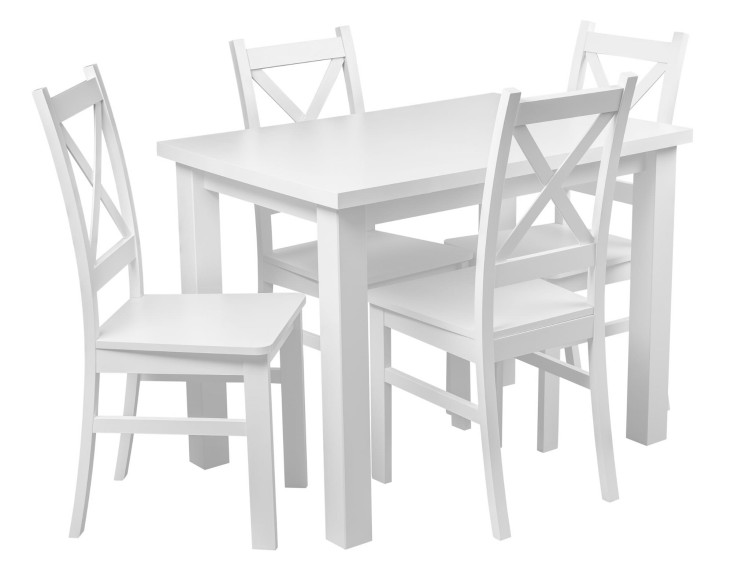 Tisch mit 4 Stühlen Z057 Weiß