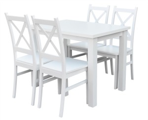 Tisch mit 4 Stühlen Z057 Weiß
