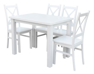 Tisch mit 4 Stühlen Z057 Weiß