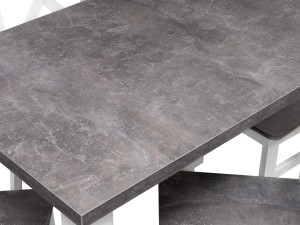 Tisch mit 6 Stühlen Z062 Weiß/ Beton