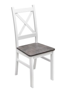 Tisch mit 6 Stühlen Z062 Weiß/ Beton