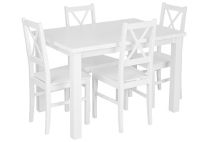 Tisch mit 4 Stühlen Z071 Weiß