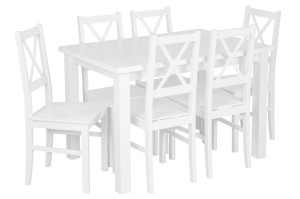 Tisch mit 6 Stühlen Z071 Weiß
