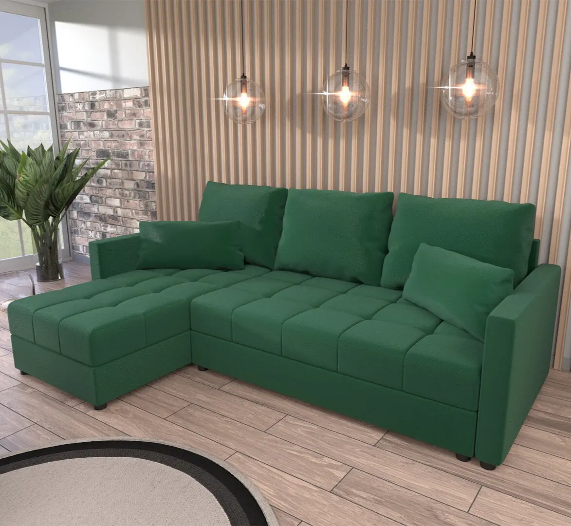 Schlafsofa mit Bettfunktion Domi Kronos Grün