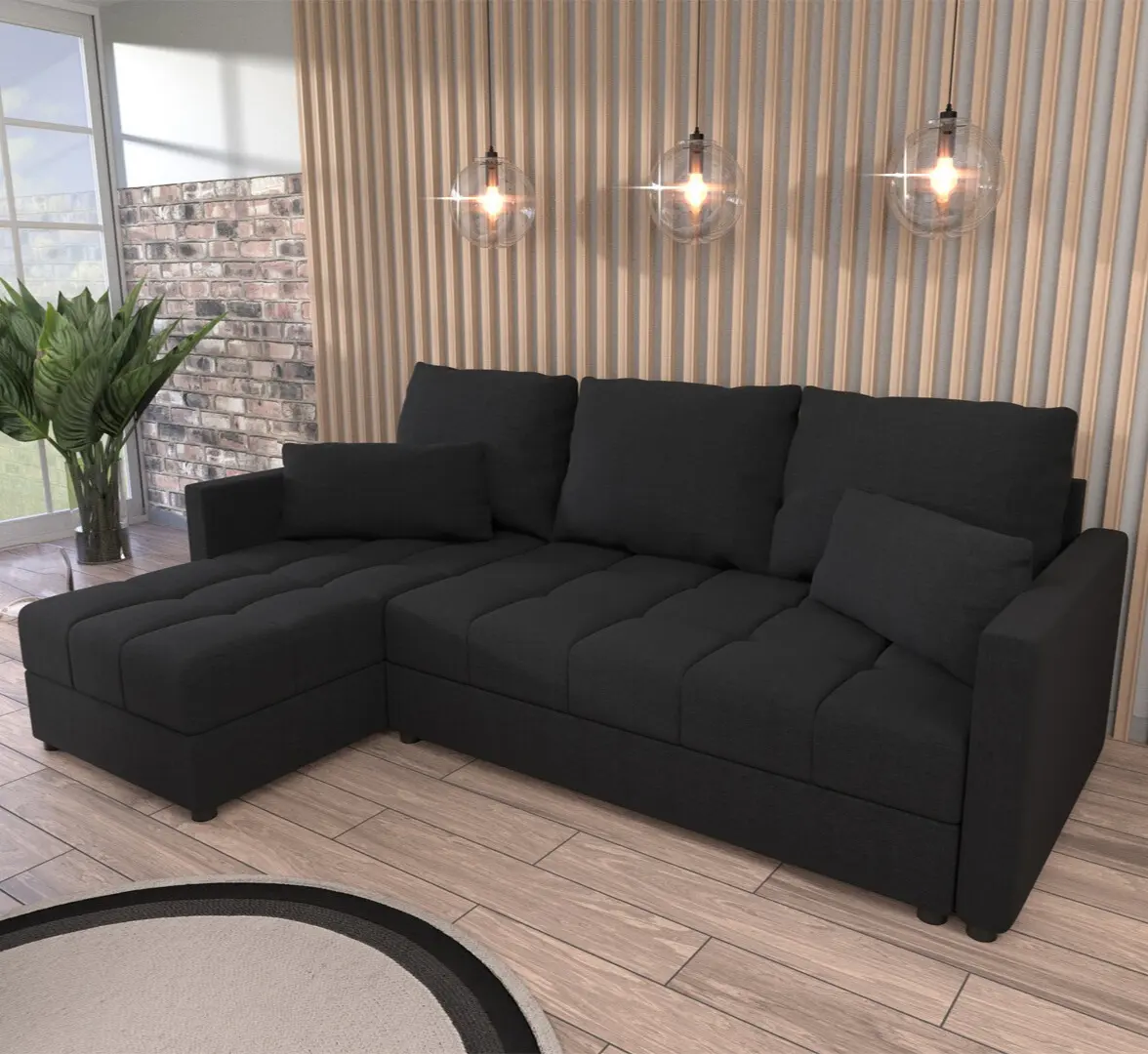 Schlafsofa mit Bettfunktion Domi Malmo Schwarz