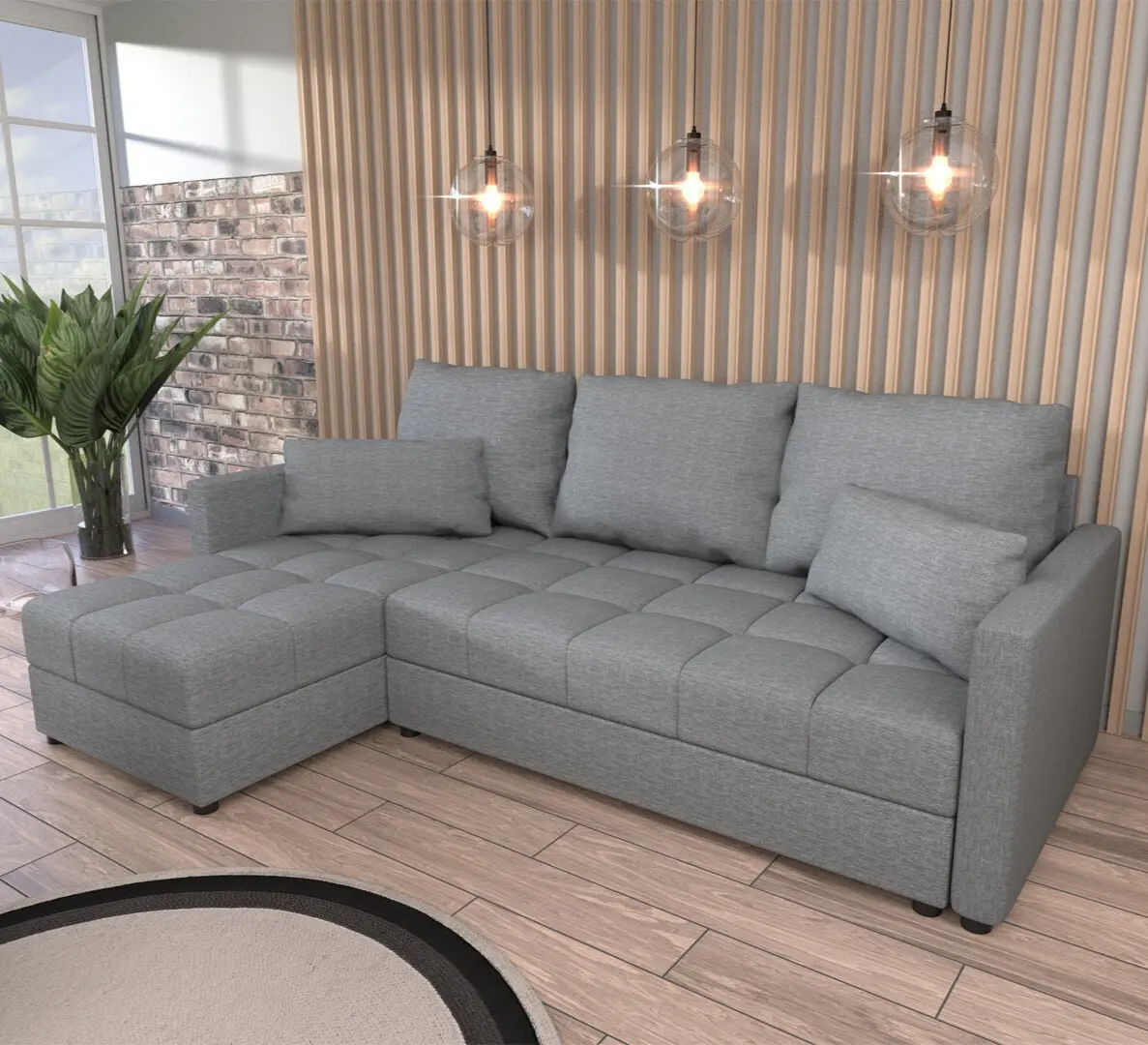 Schlafsofa mit Bettfunktion Domi Malmo Grau