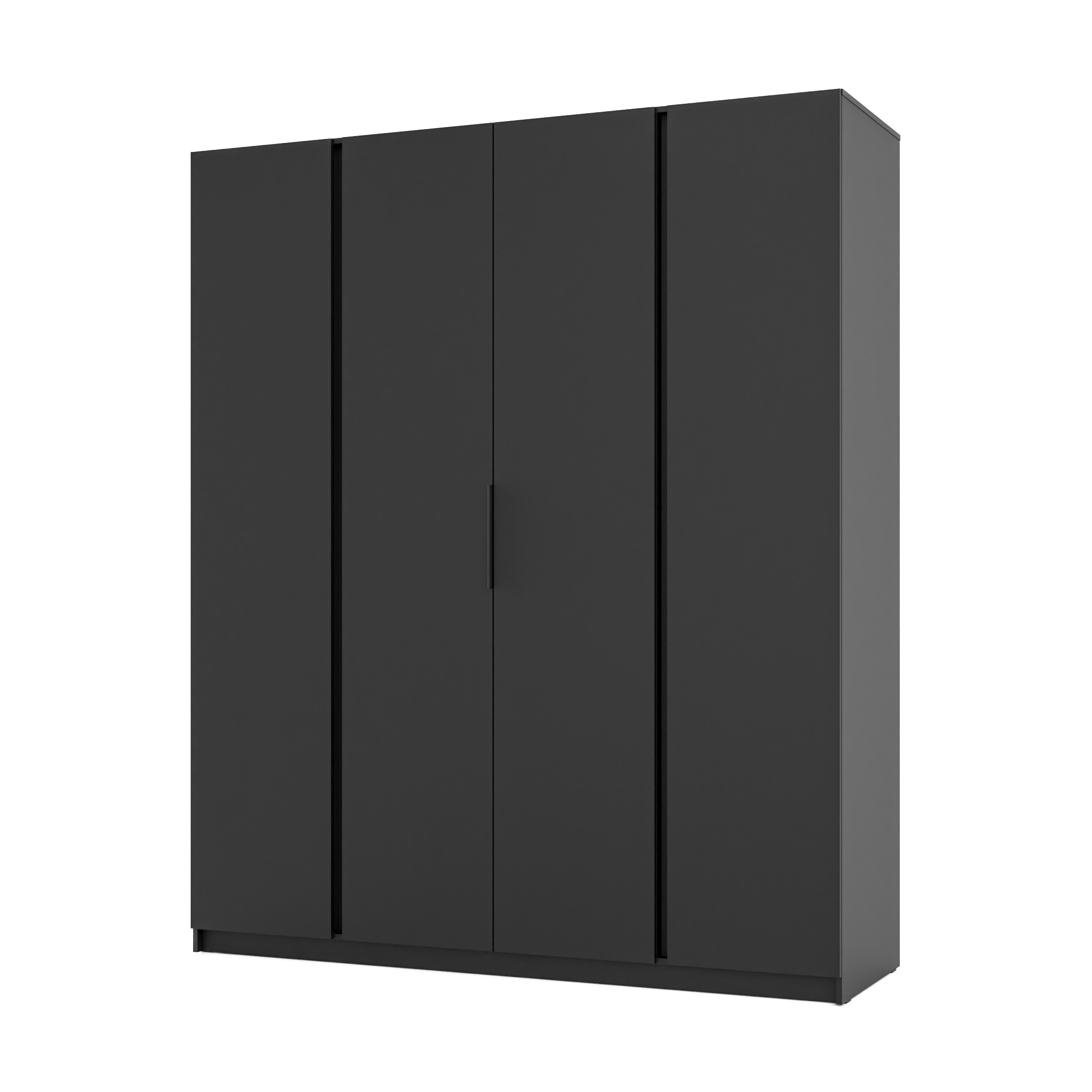 4-türiger Kleiderschrank mit Regalböden Dravero BL/BL 4F