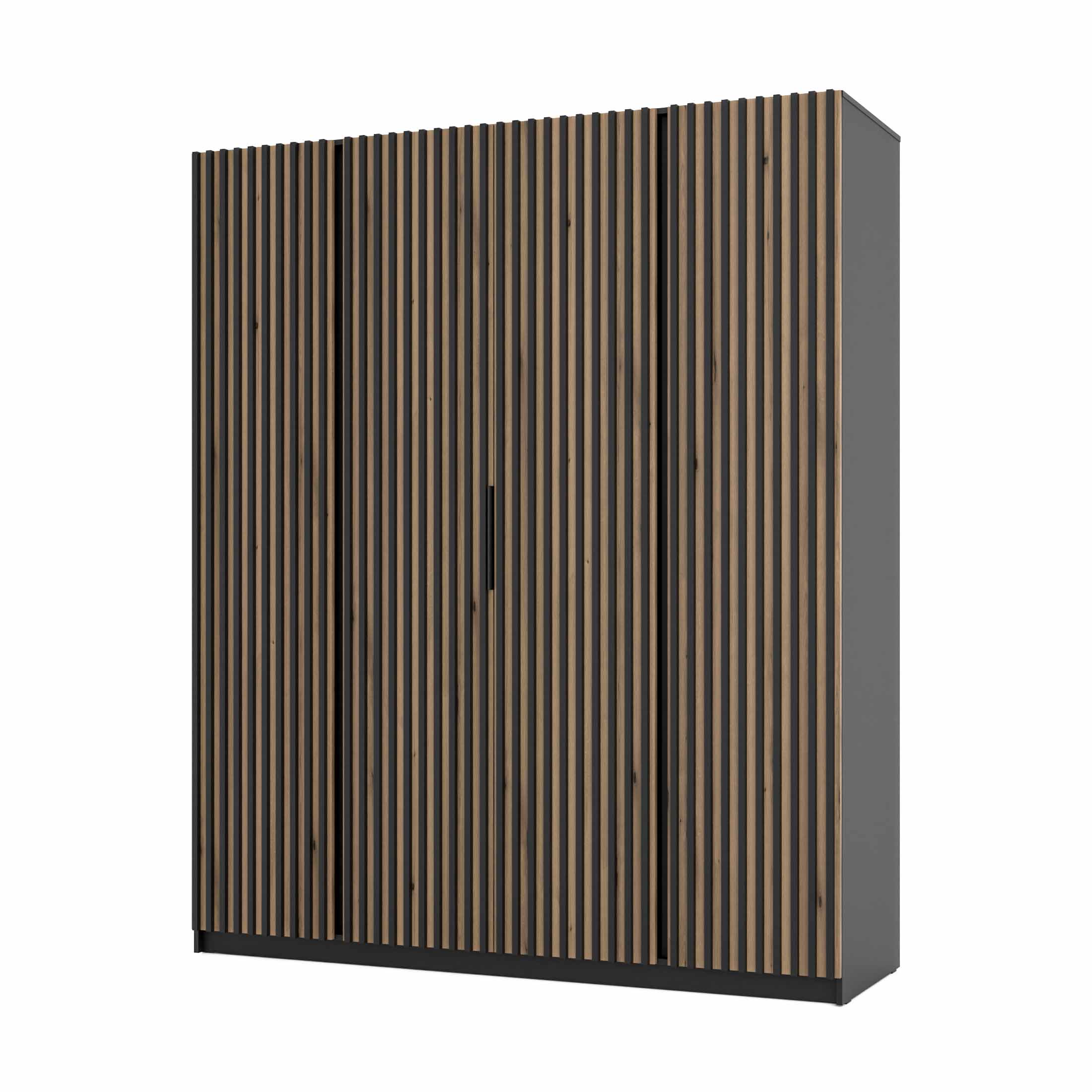 4-türiger Kleiderschrank mit Lamellen Dravero BL/EV-BL 4LAM