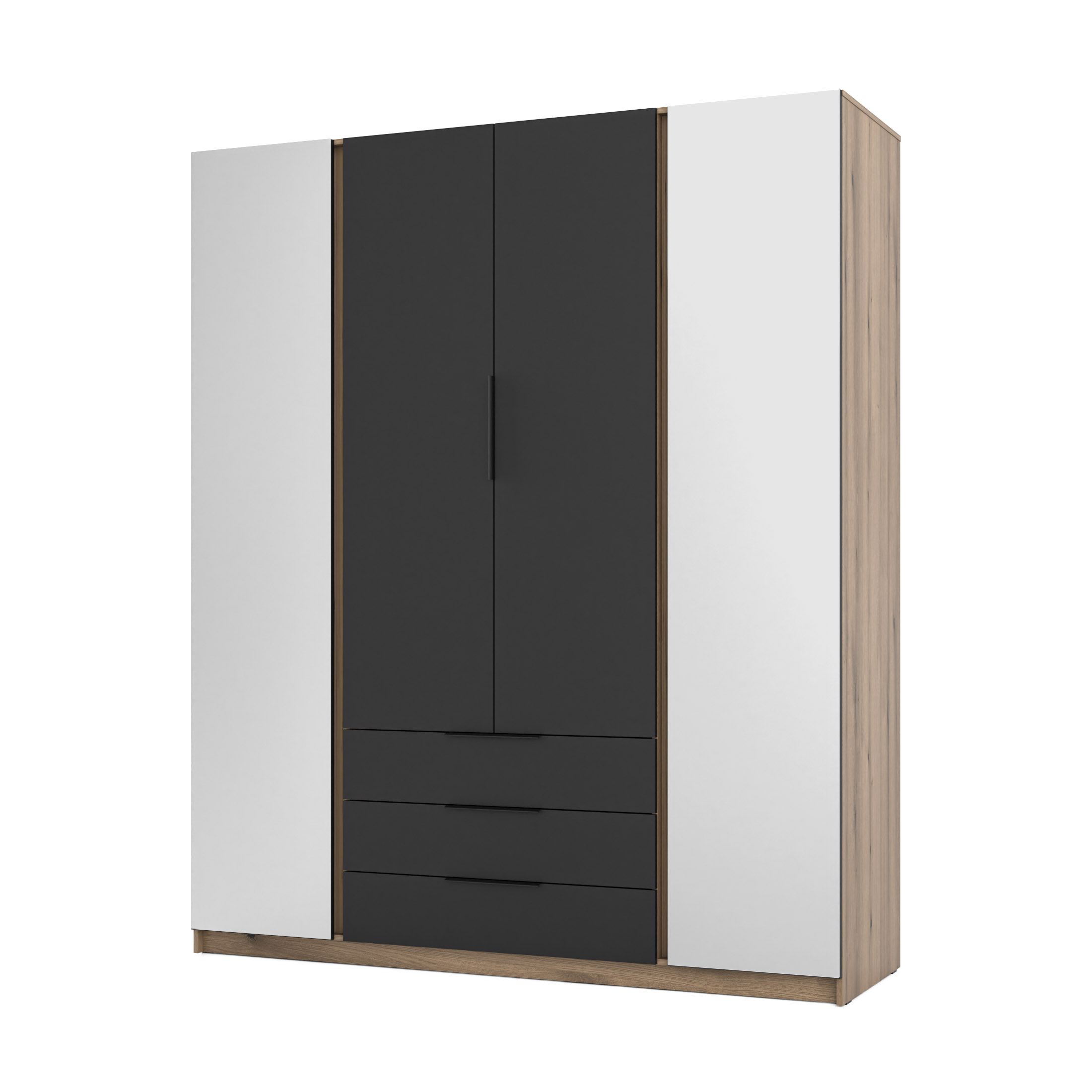4-türiger Kleiderschrank mit Spiegeln und Schubladen Dravero EV/BL 2L 2F 3S
