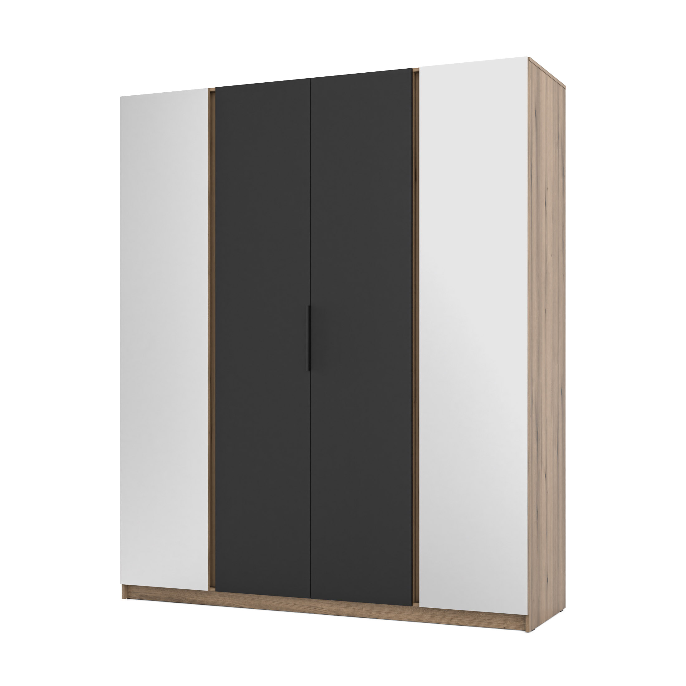 4-türiger Kleiderschrank mit Spiegel Dravero EV/BL 2L 2F