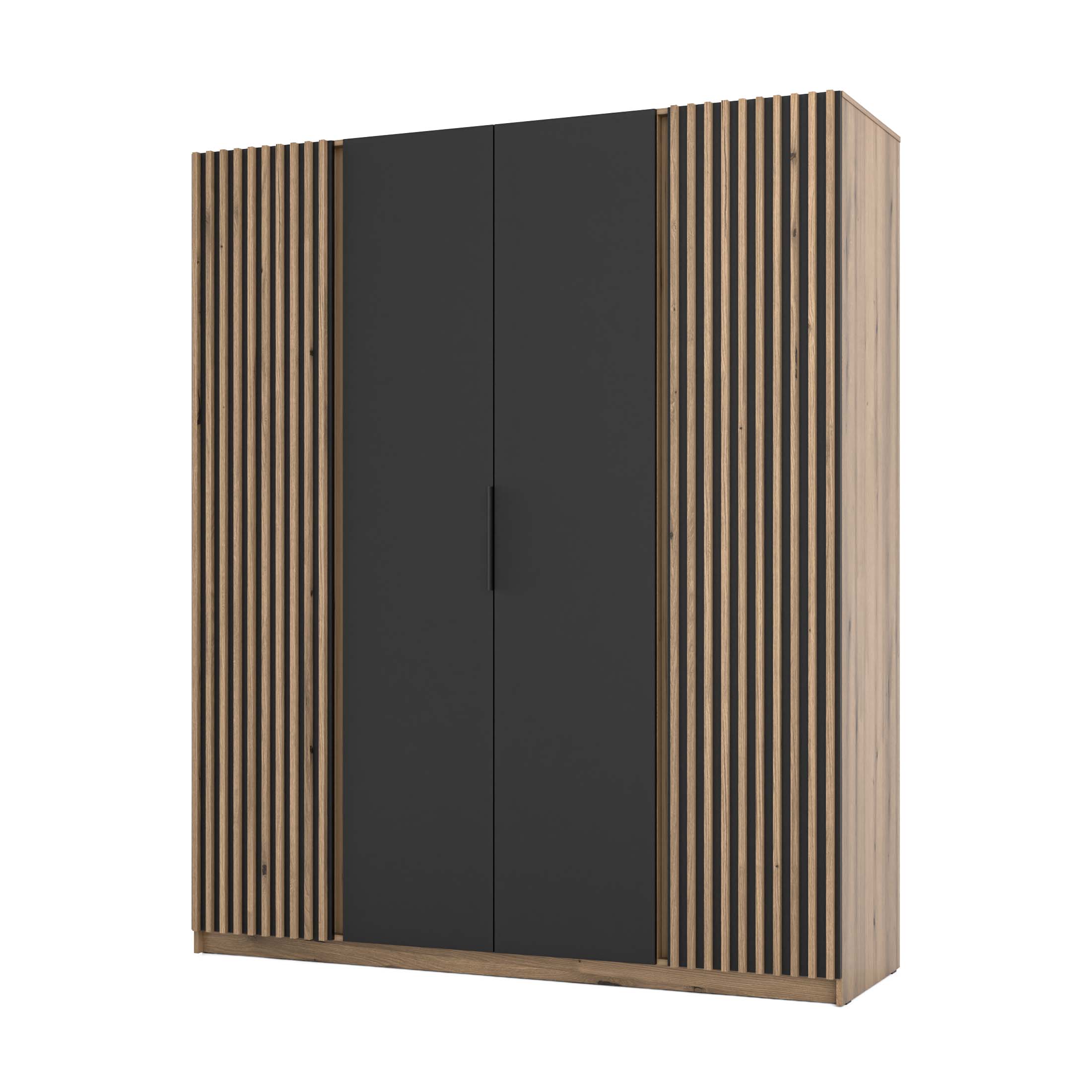 4-türiger Kleiderschrank mit Lamellen Dravero EV/BL-EV 2LAM 2F