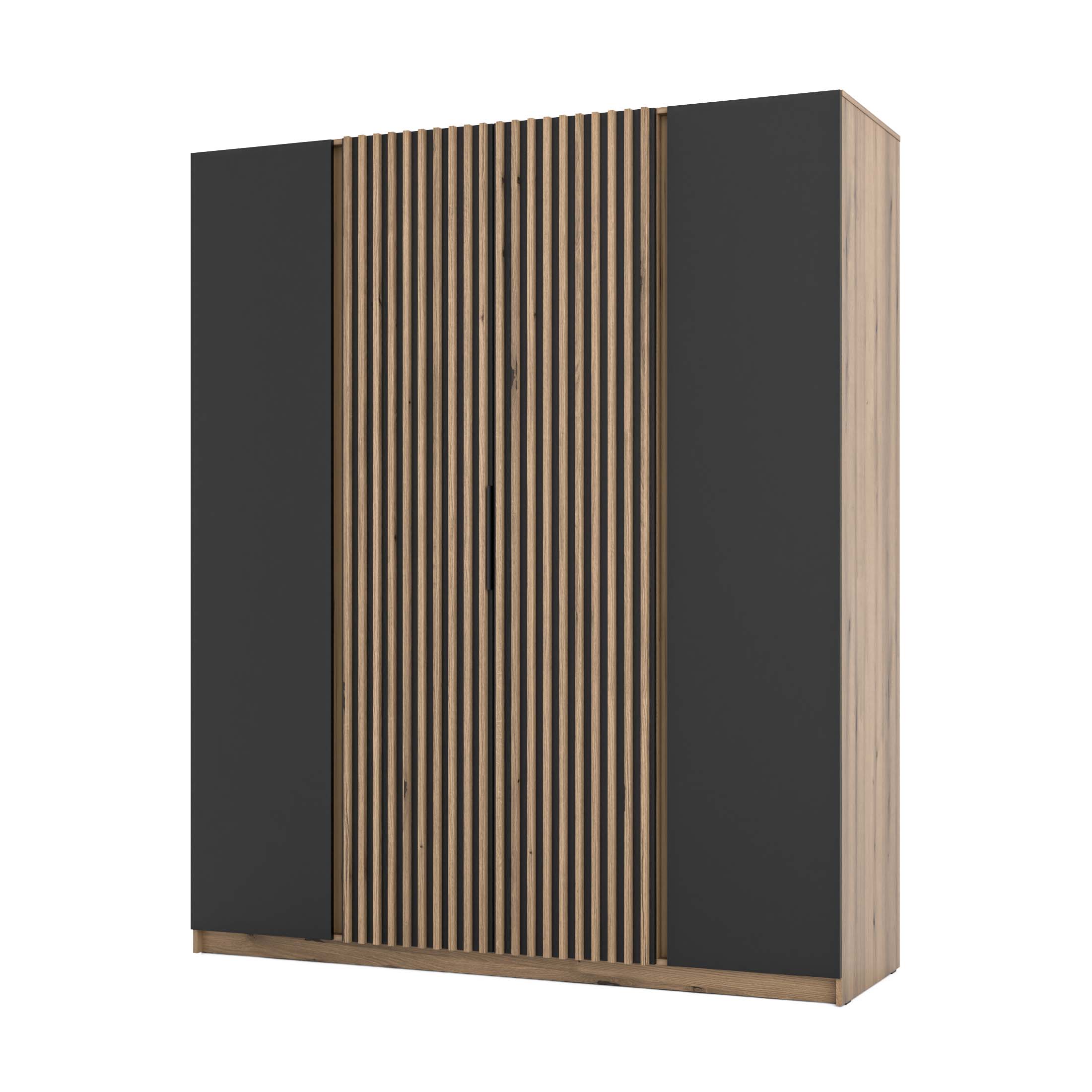 4-türiger Kleiderschrank mit Lamellen Dravero EV/BL-EV 2F 2LAM