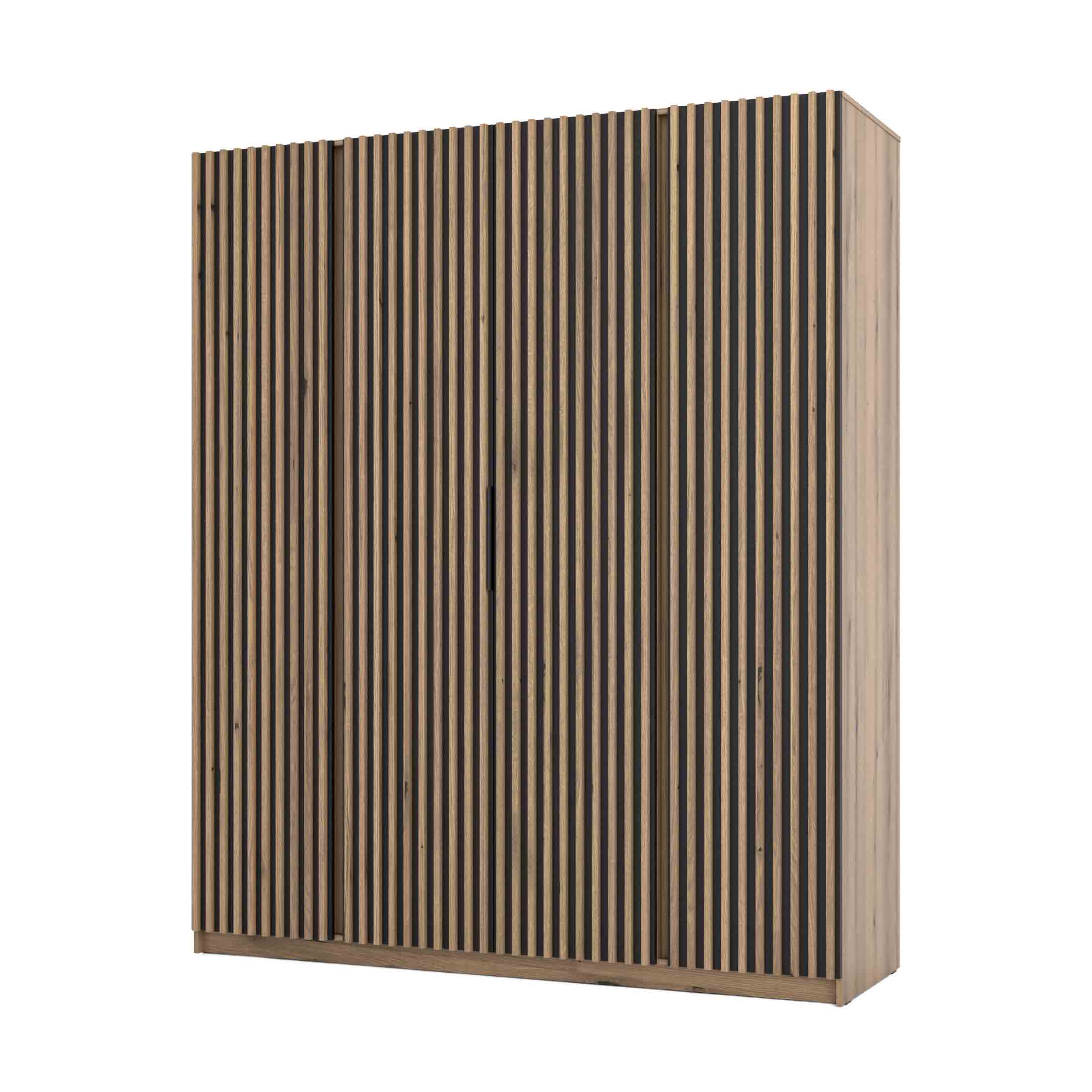 4-türiger Kleiderschrank mit Lamellen Dravero EV/BL-EV 4LAM