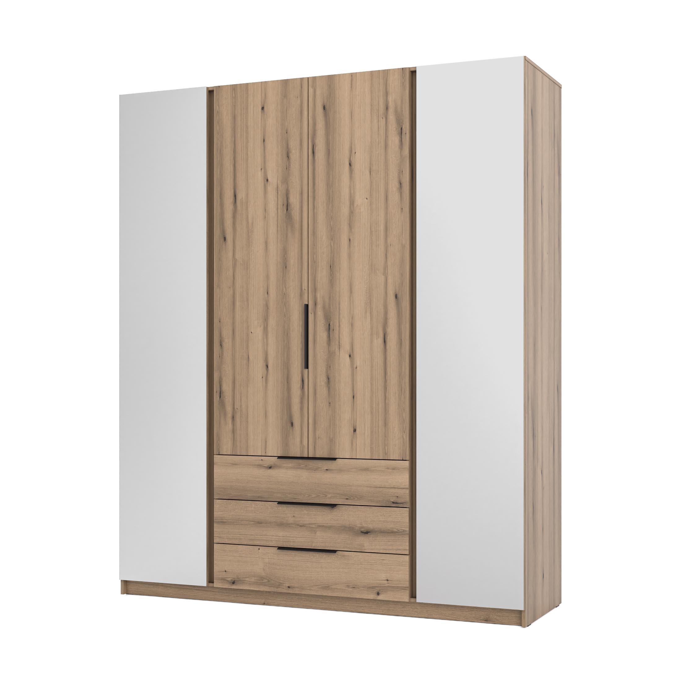 4-türiger Kleiderschrank mit Spiegel und Schubladen Dravero EV/EV 2L 2F 3S