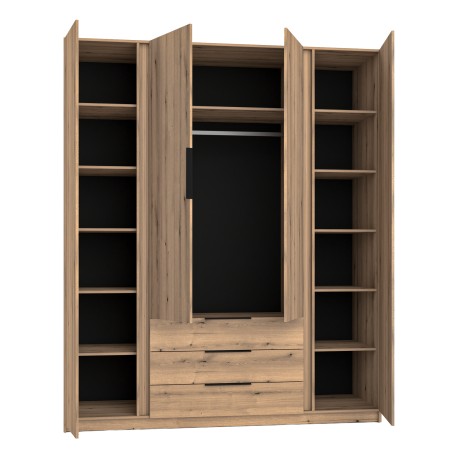 4-türiger Kleiderschrank mit Spiegeln und Lamellen Dravero EV/EV-BL 2LAM 2L 3S