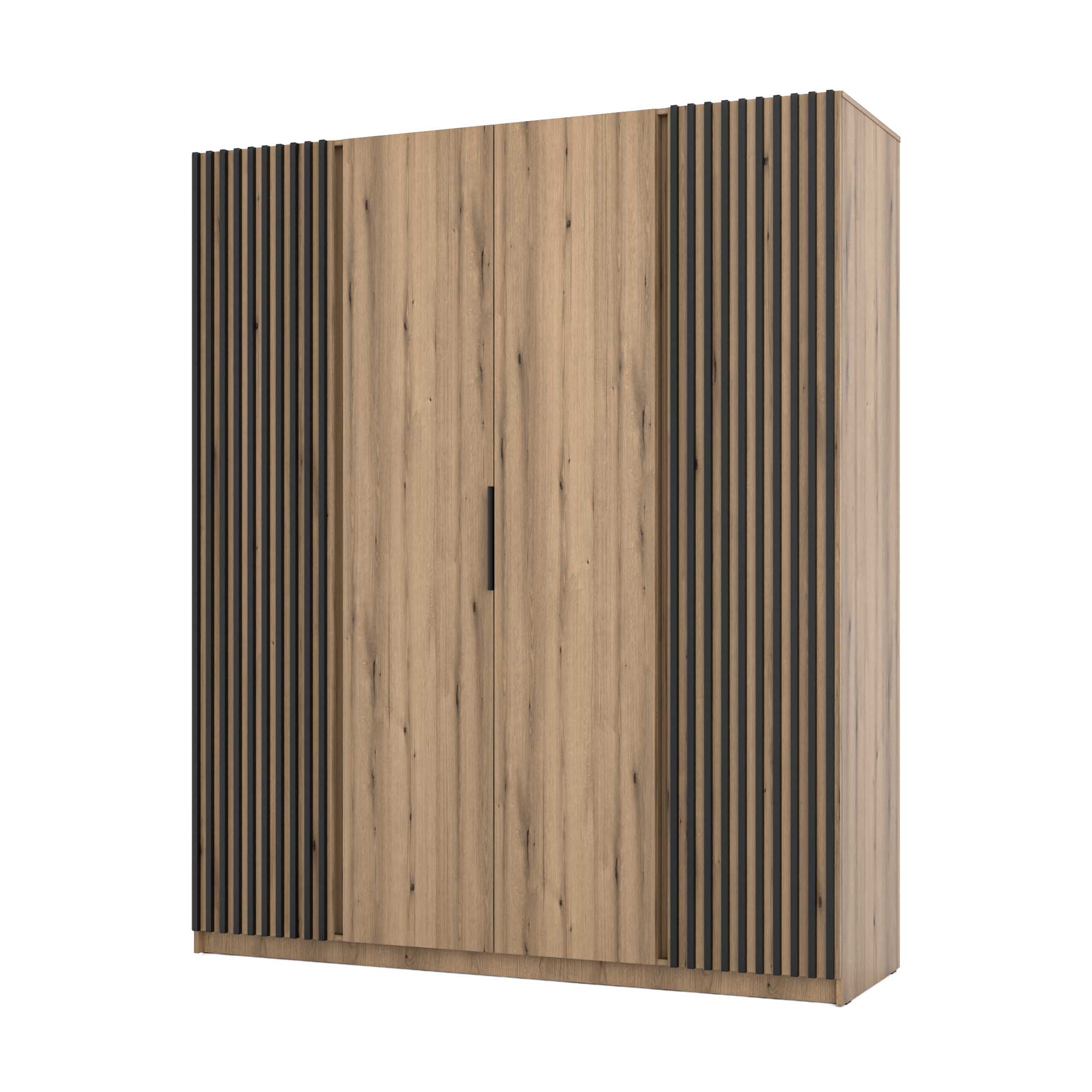 4-türiger Kleiderschrank mit Lamellen Dravero EV/EV-BL 2LAM 2F