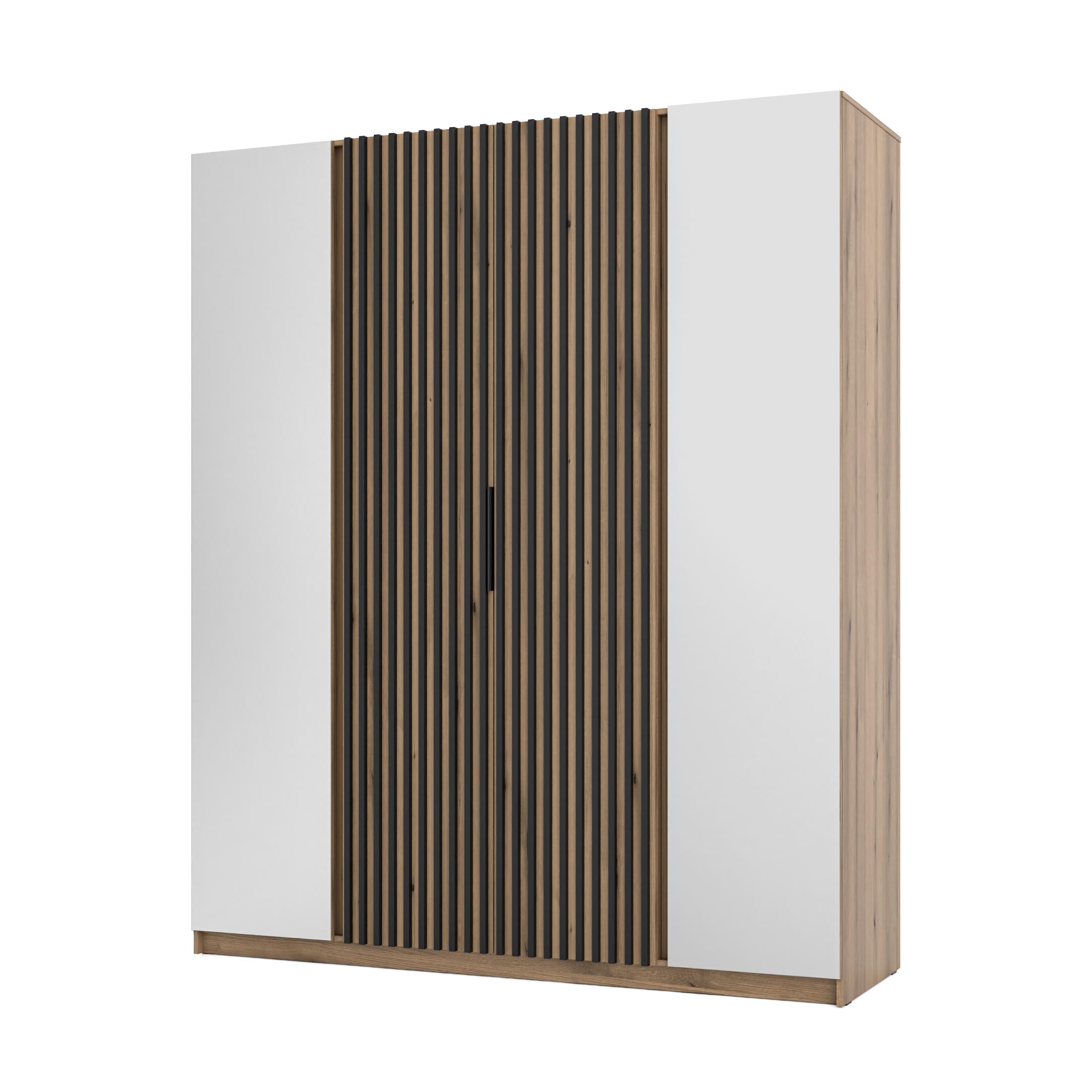 4-türiger Kleiderschrank mit Spiegeln und Lamellen Dravero EV/EV 2L 2LAM