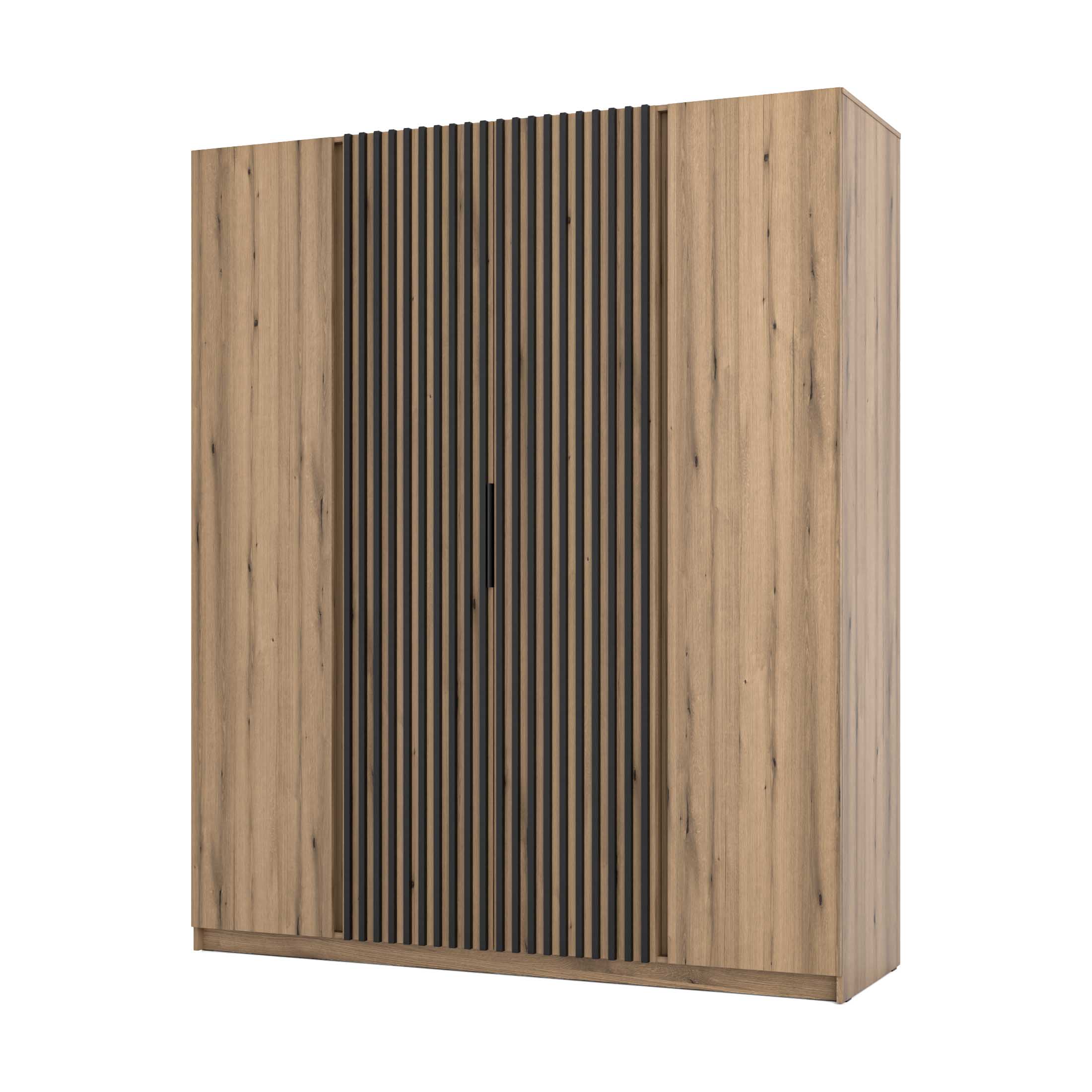 4-türiger Kleiderschrank mit Lamellen Dravero EV/EV-BL 2F 2LAM