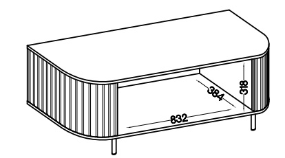 TV-Schrank fürs Wohnzimmer mit zwei Türen und Rillen Flana 302 2F Beige