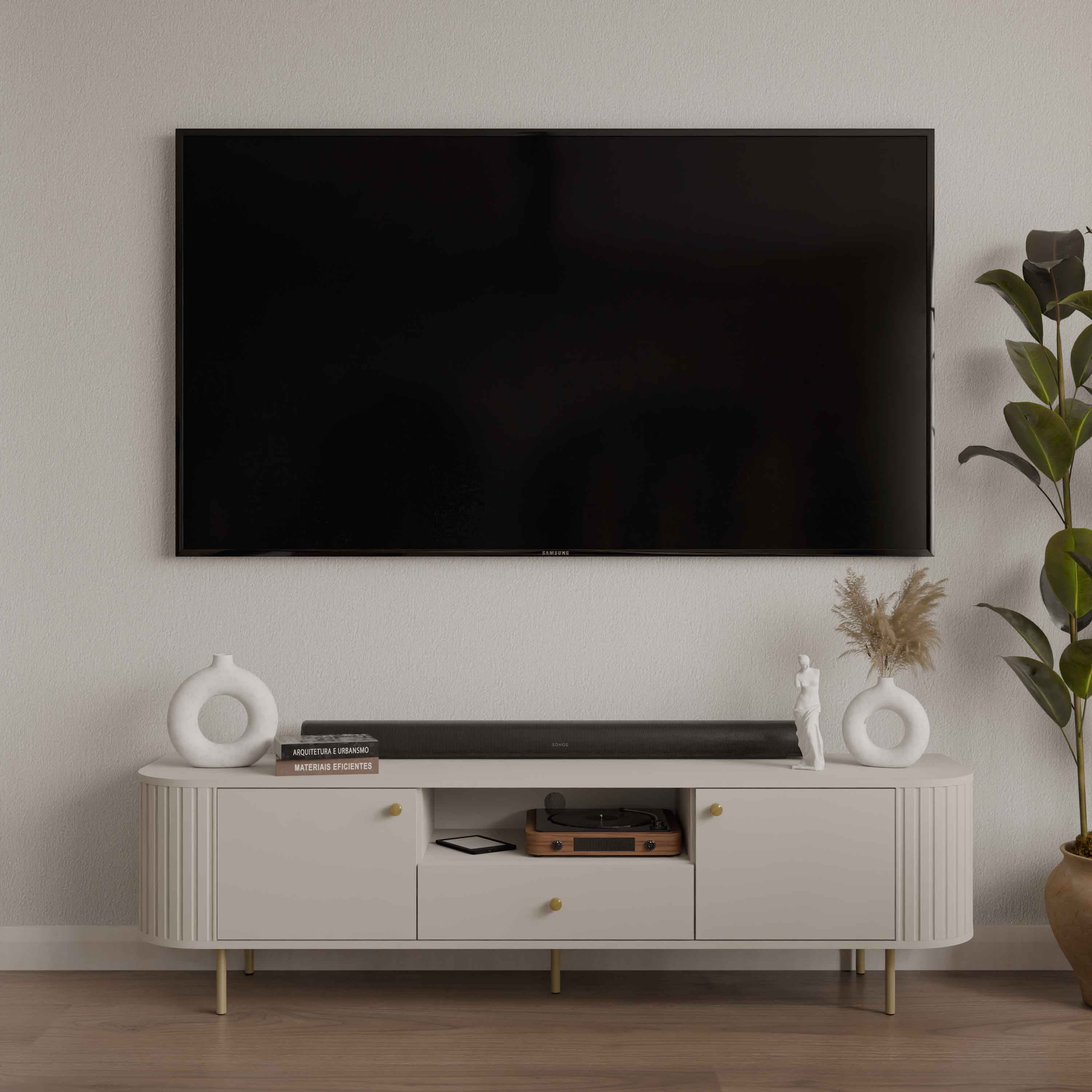 TV-Schrank mit zwei Türen und Schublade Flana 321 2F1S Beige