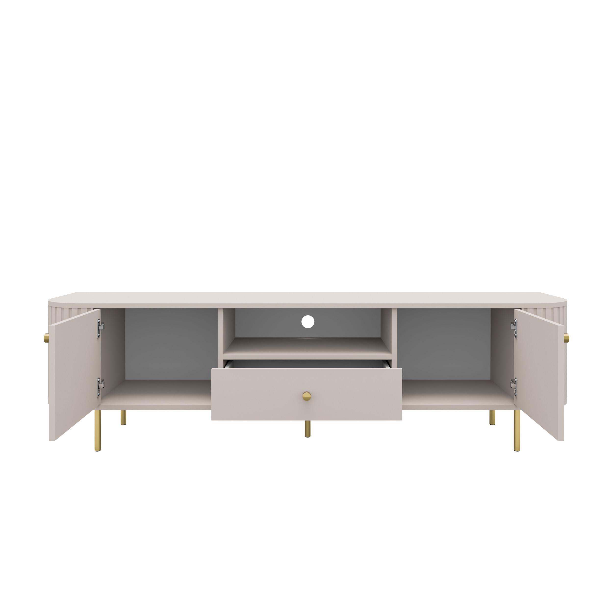 TV-Schrank mit zwei Türen und Schublade Flana 321 2F1S Beige