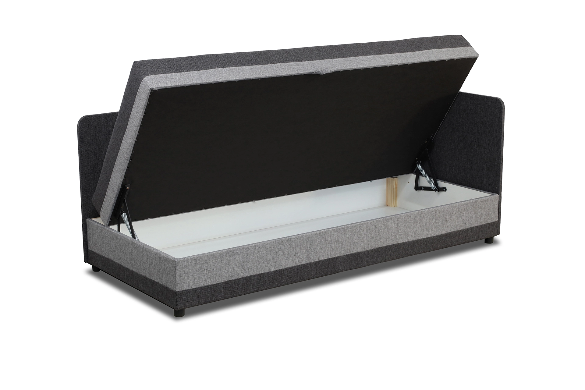 Einzelbett mit Bettkasten Hirek Eko 90x200 Graphit/Grau