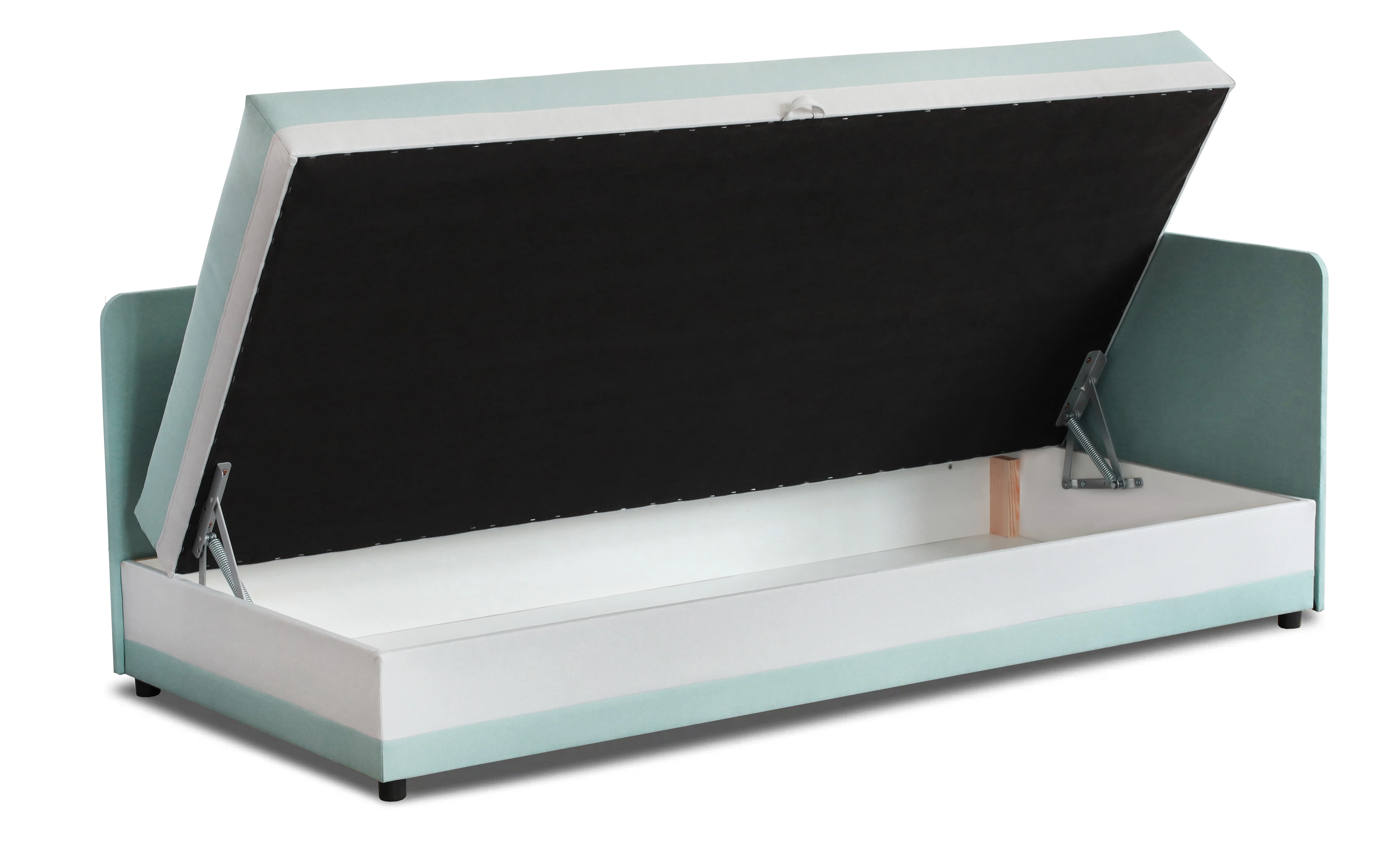 Einzelbett mit Stauraum Hirek Eko 80x180 Mint/Grau