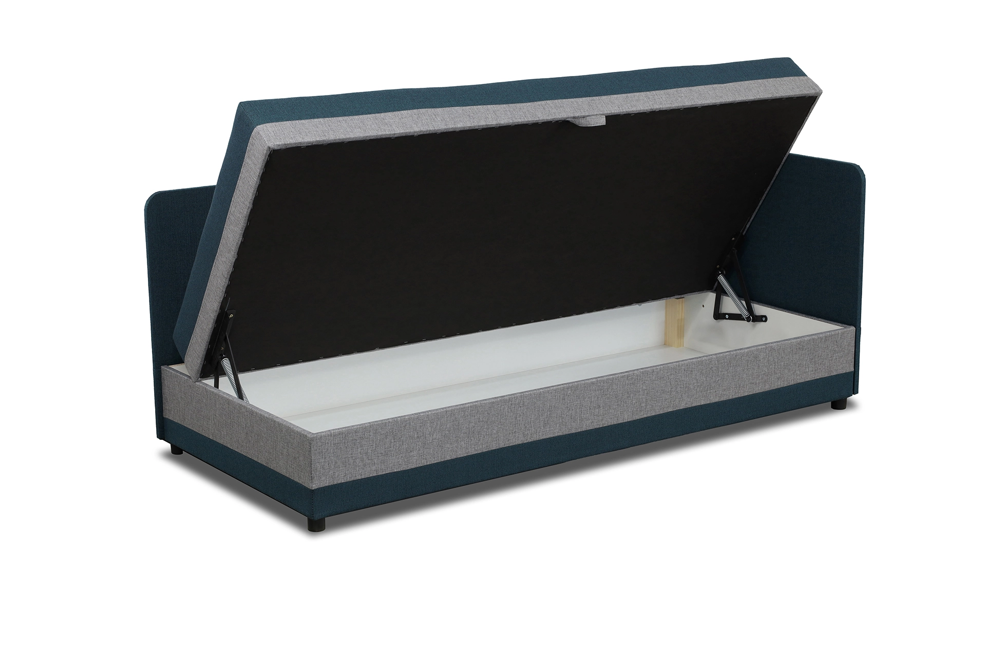 Einzelbett mit Bettkasten Hirek Eko 80x180 Türkis/Grau