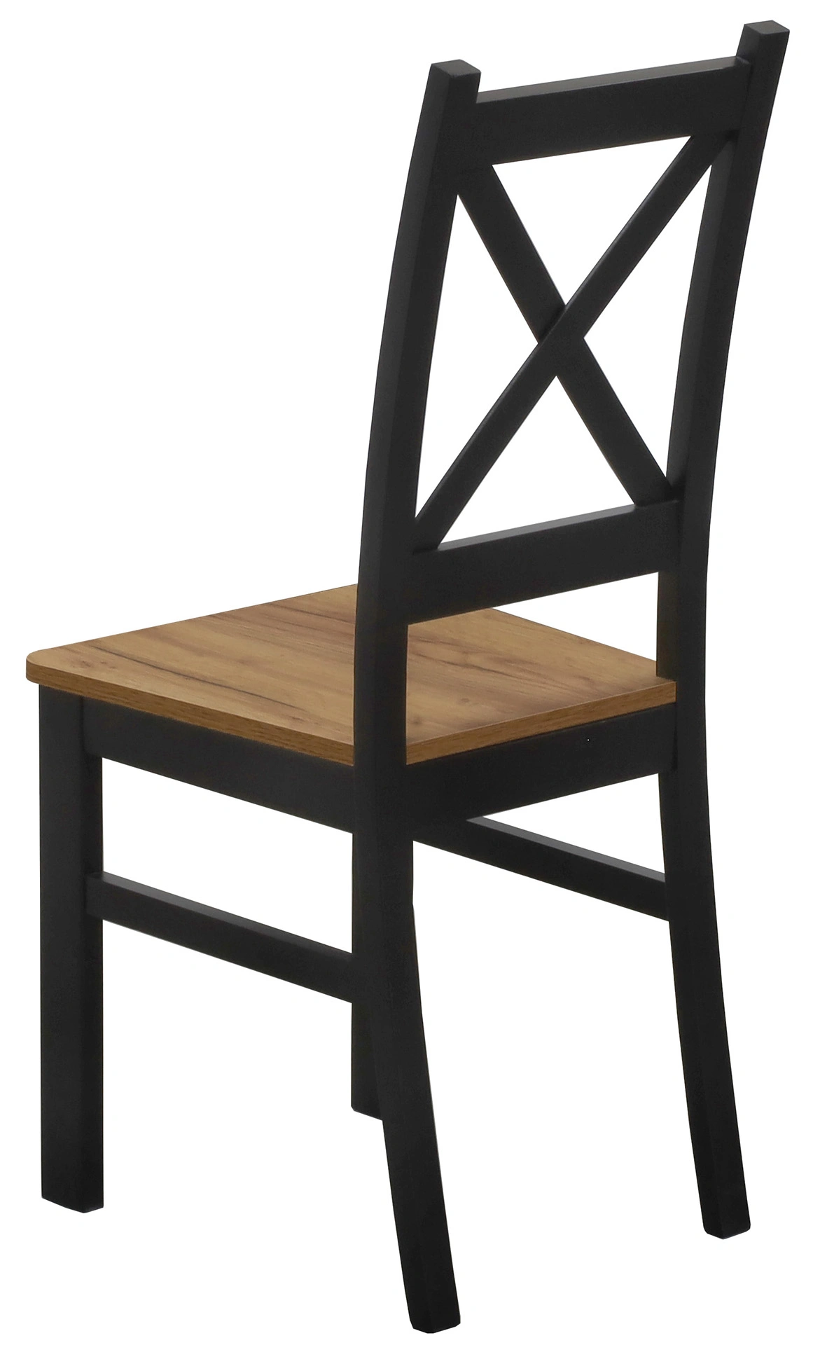 Holzstuhl Kreuzgestell Schwarz/Eiche Craft