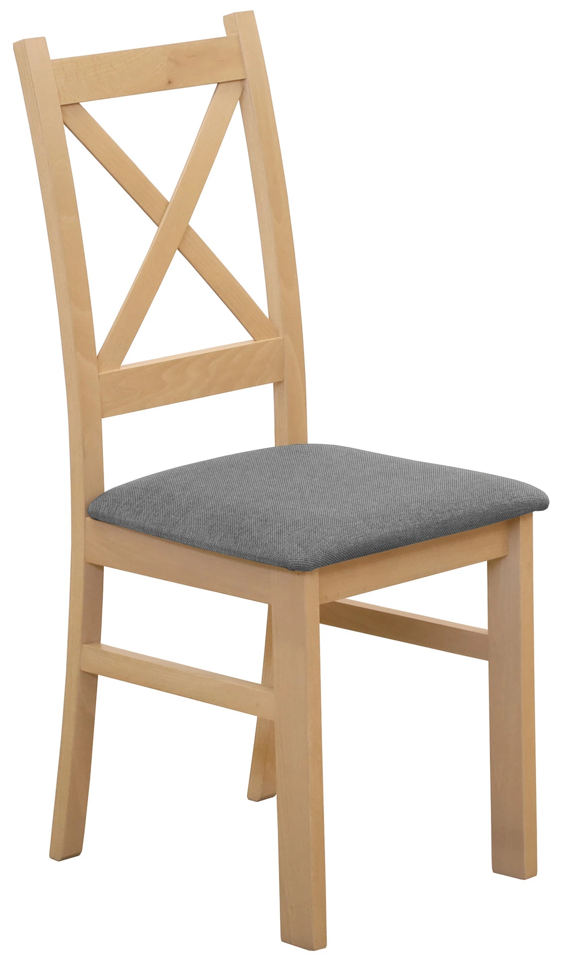 Holz-Kreuzstuhl für das Esszimmer Eiche Artisan/Grau