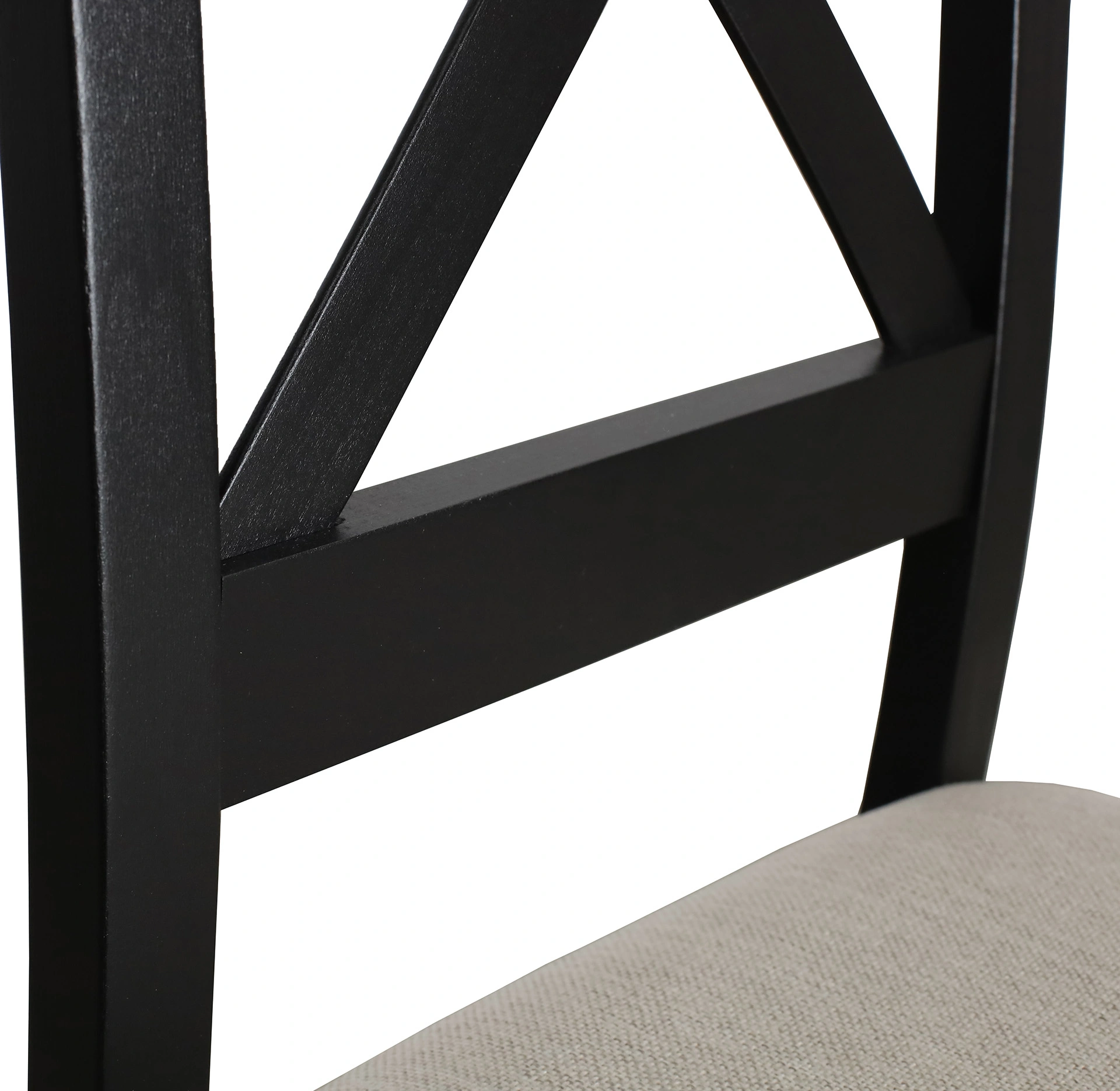 Gepolsterter Kreuzstuhl für das Esszimmer Schwarz/Beige