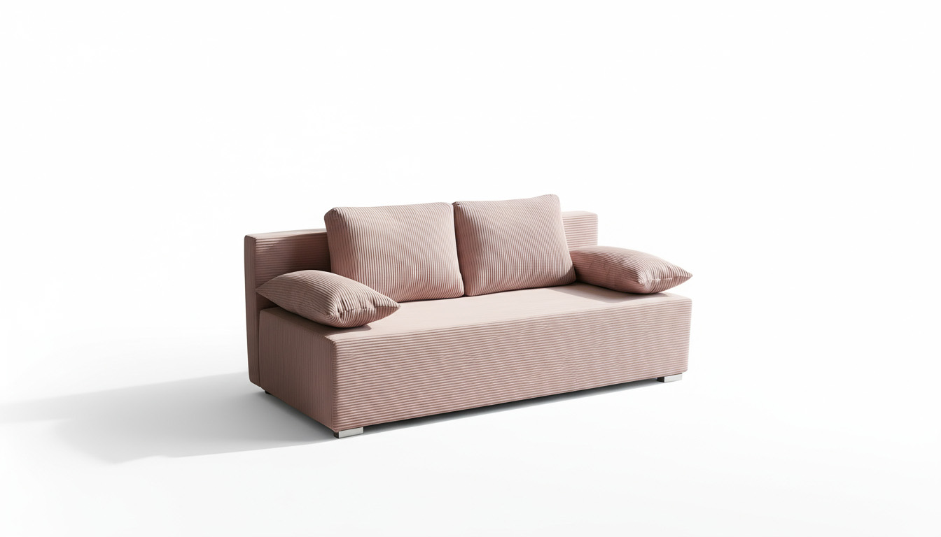 Schlafsofa mit Schlaffunktion Lunera Prima 2 Cordstoff Rosa