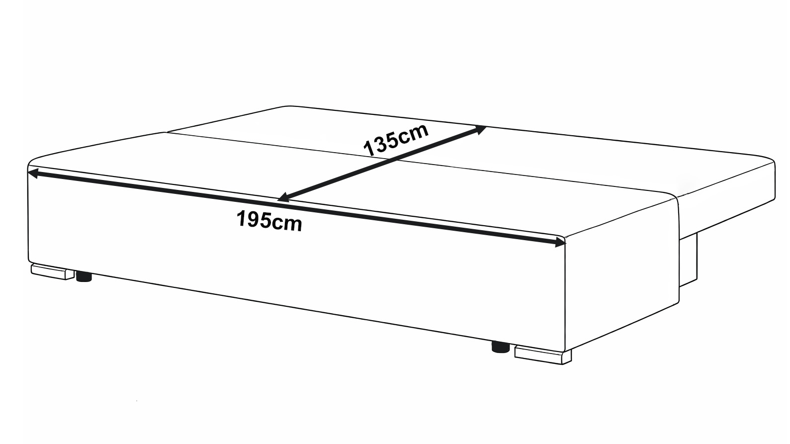 Ausziehbares Schlafsofa Lunera 2 Cordstoff grau