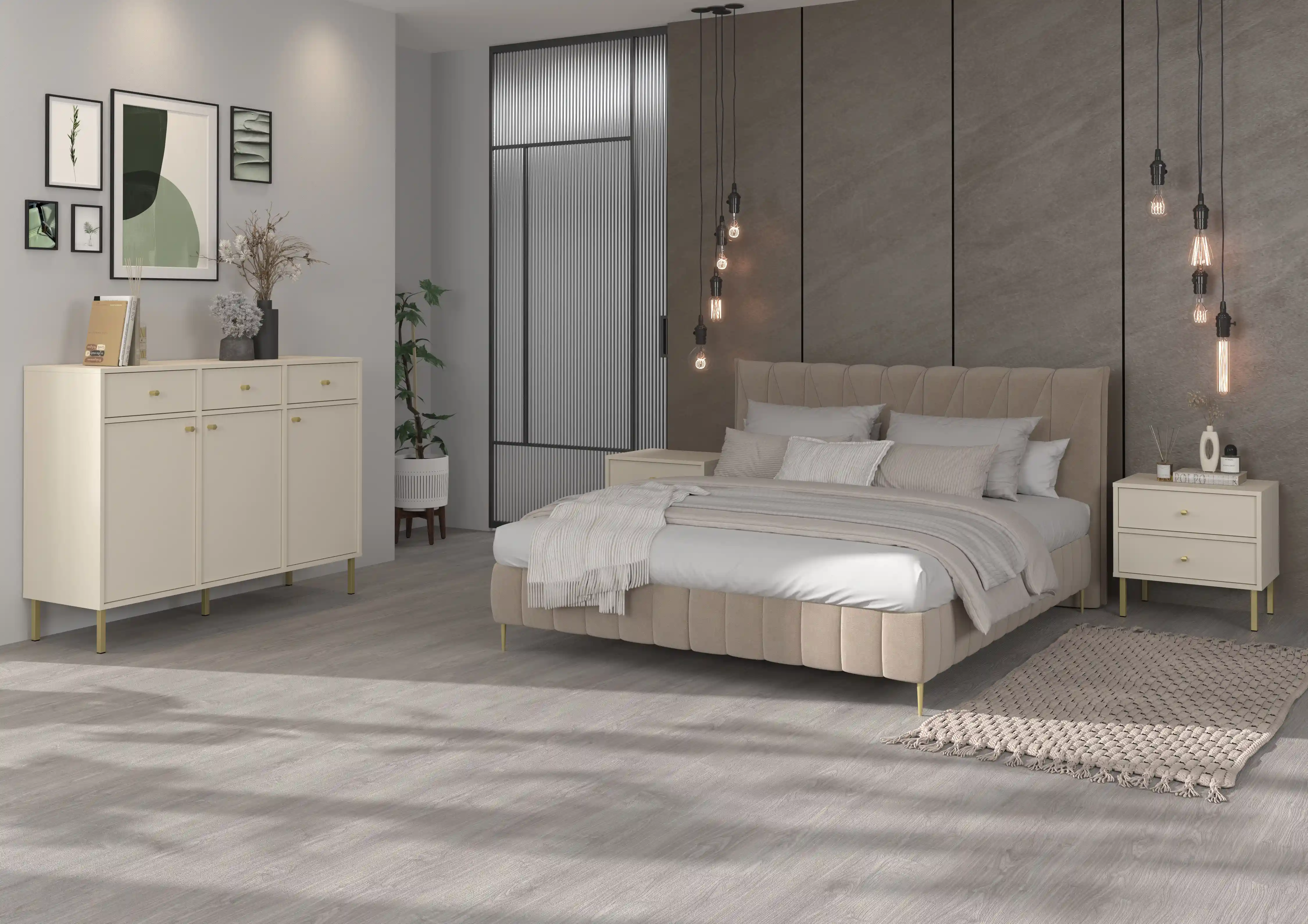 Dreitrürige Kommode Sakai 3F T813 Beige