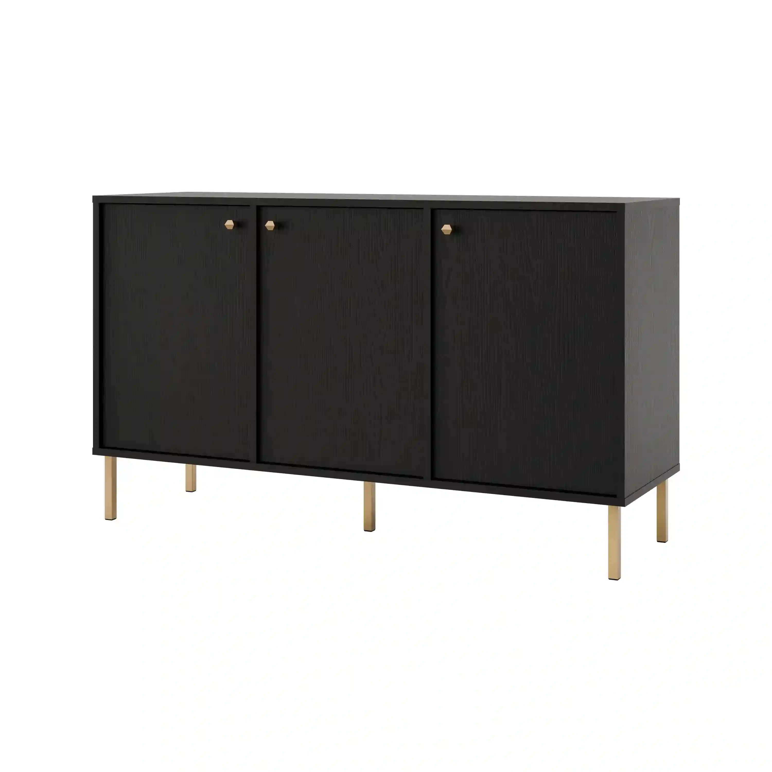 Dreiturige Kommode Sakai 3F T813 Schwarz