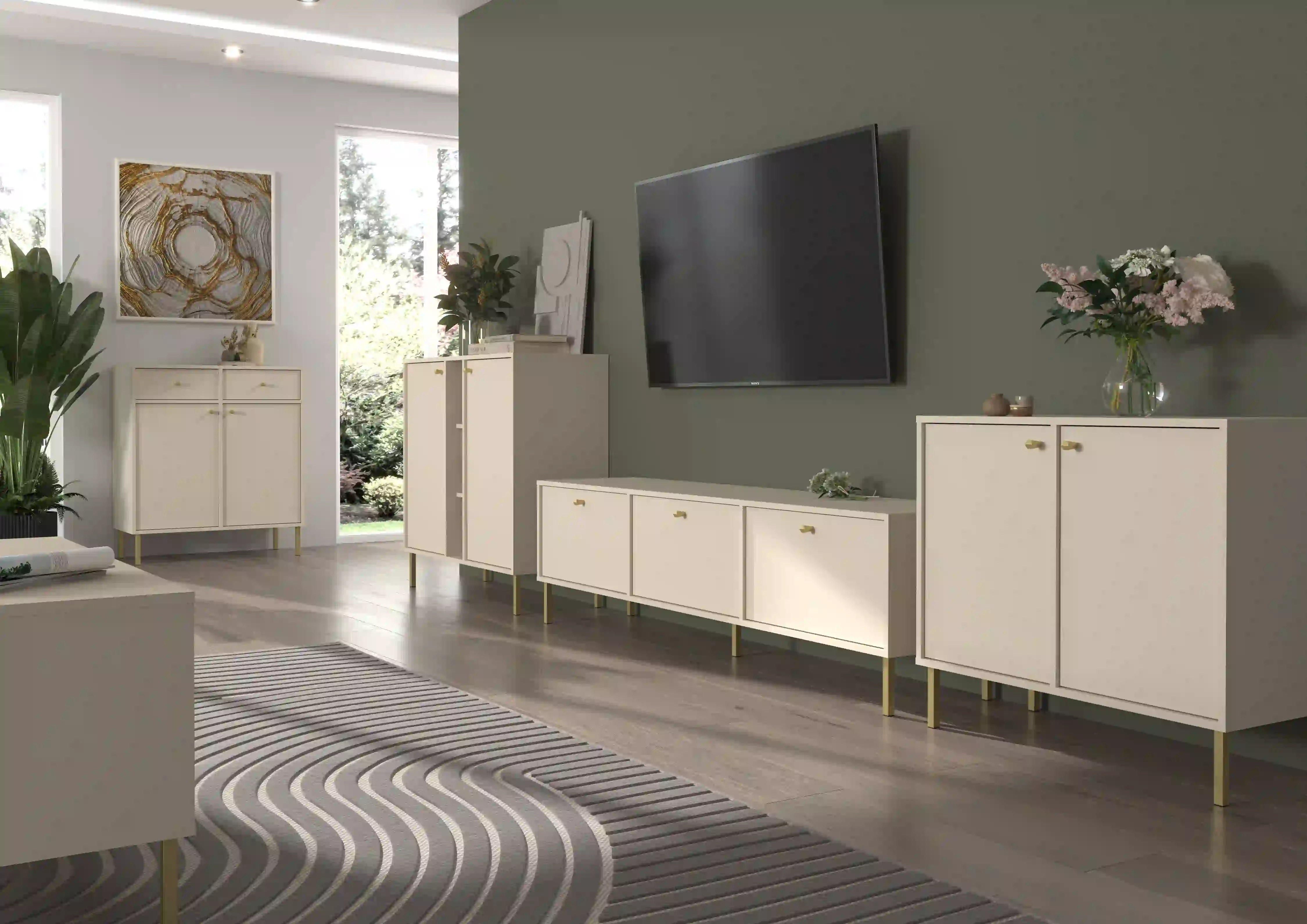 Zweitürige Kommode Sakai 2F T822 Beige
