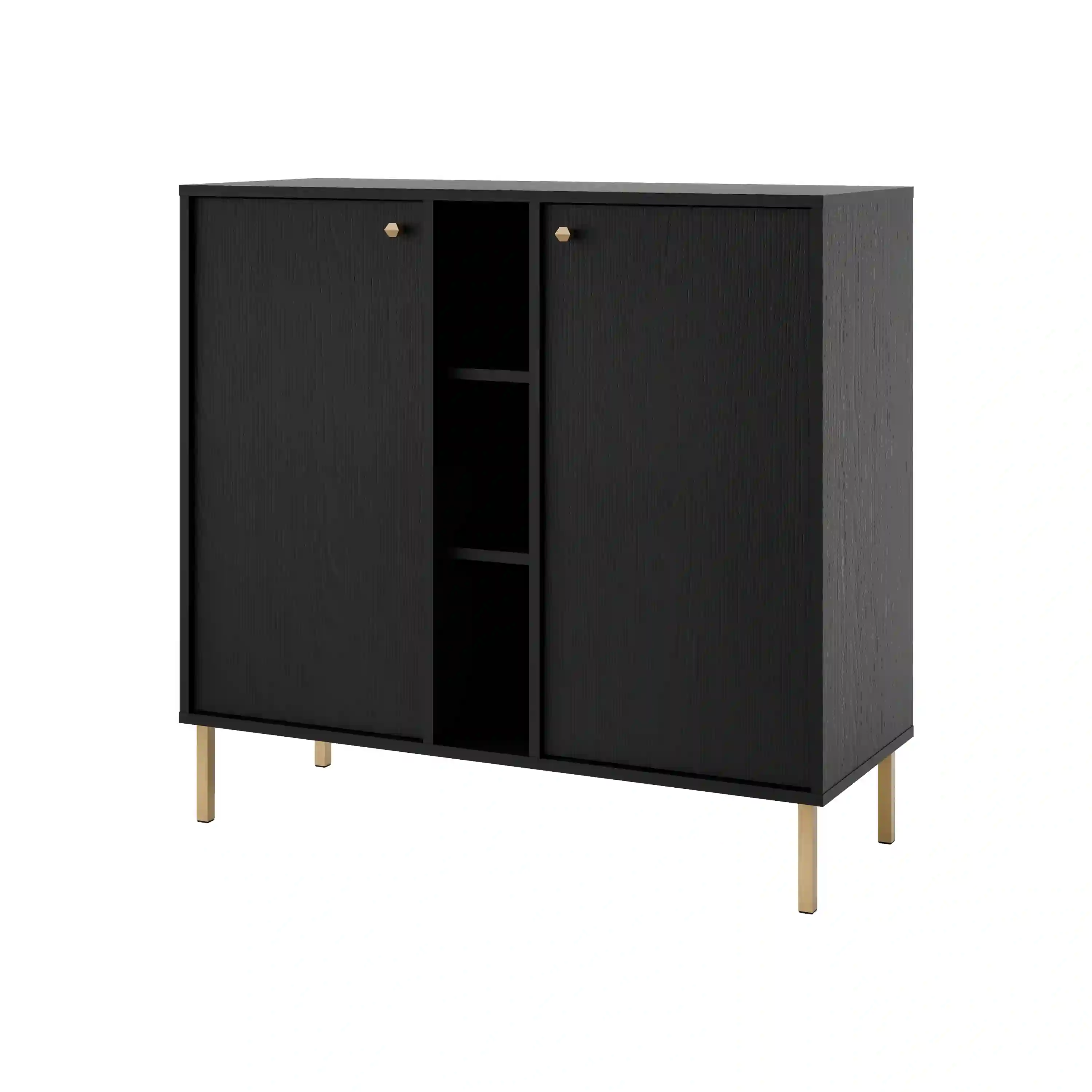 Zweitürige Kommode Sakai 2F T822 Schwarz