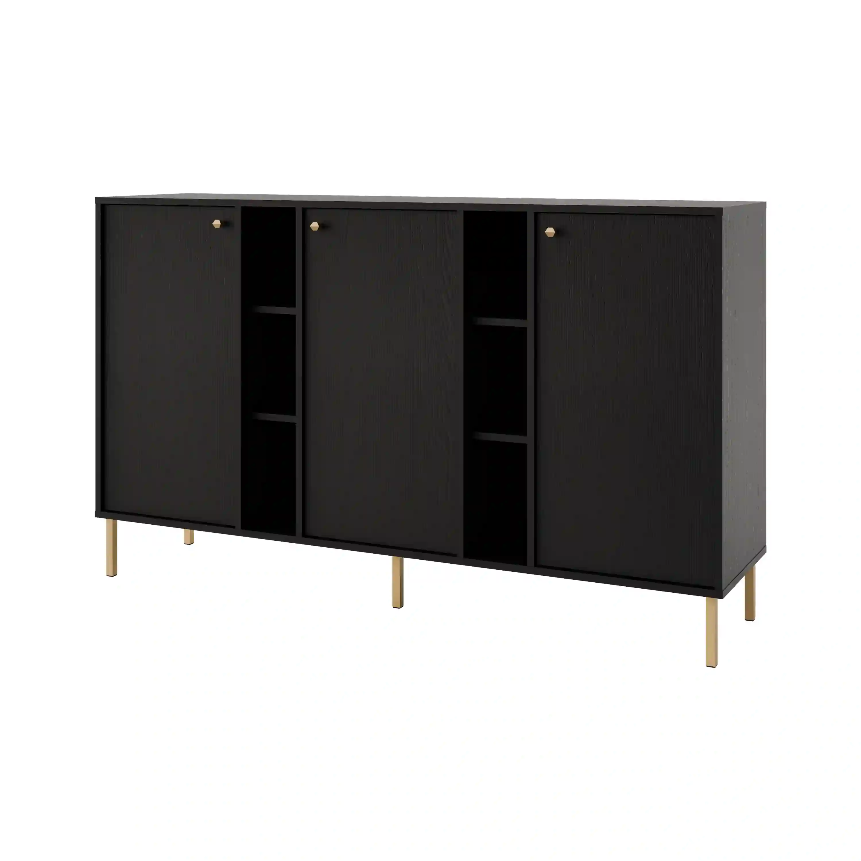 Dreiturige Kommode Sakai 3F T823 Schwarz