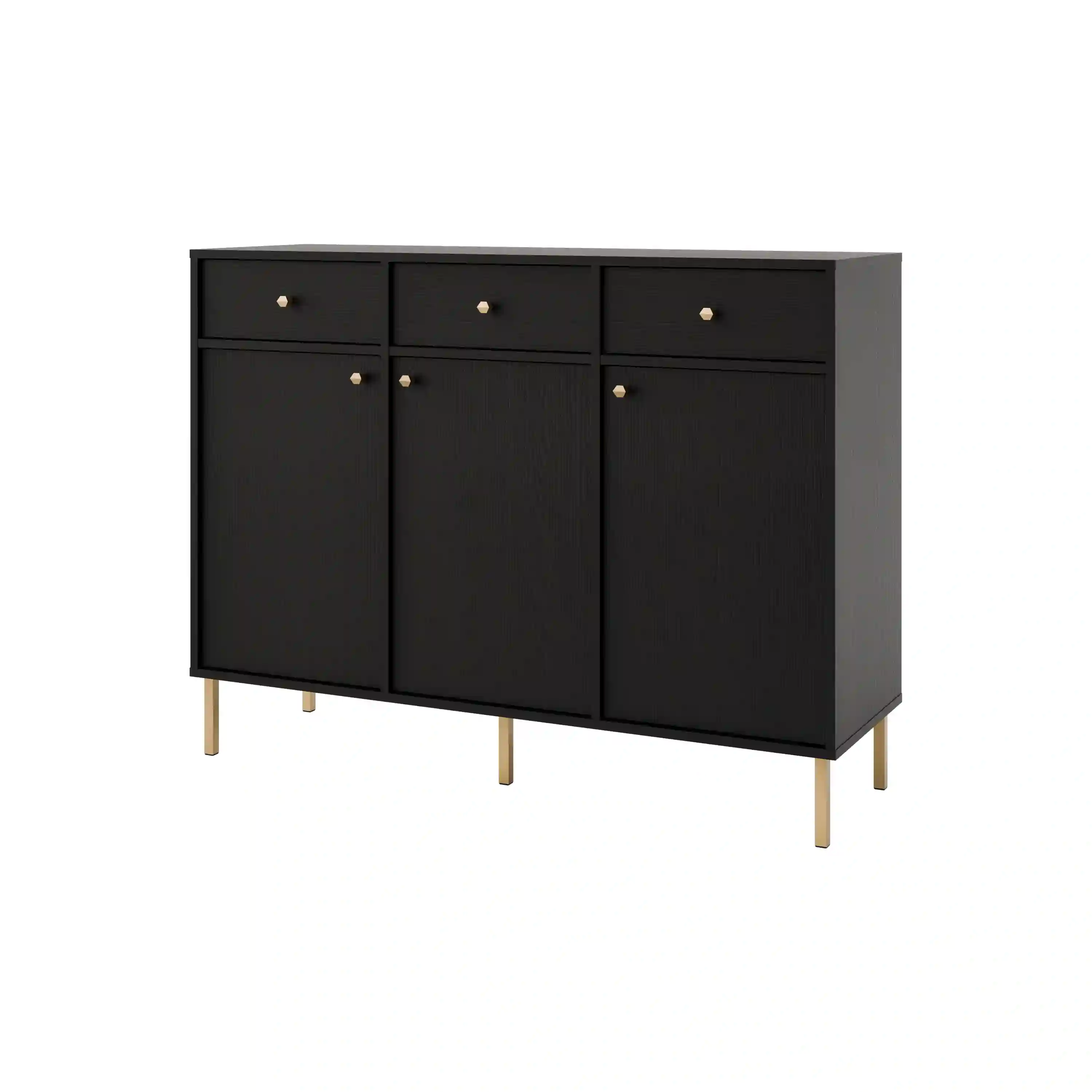 Kommode mit Schubladen Sakai 3F 3S T827 Schwarz
