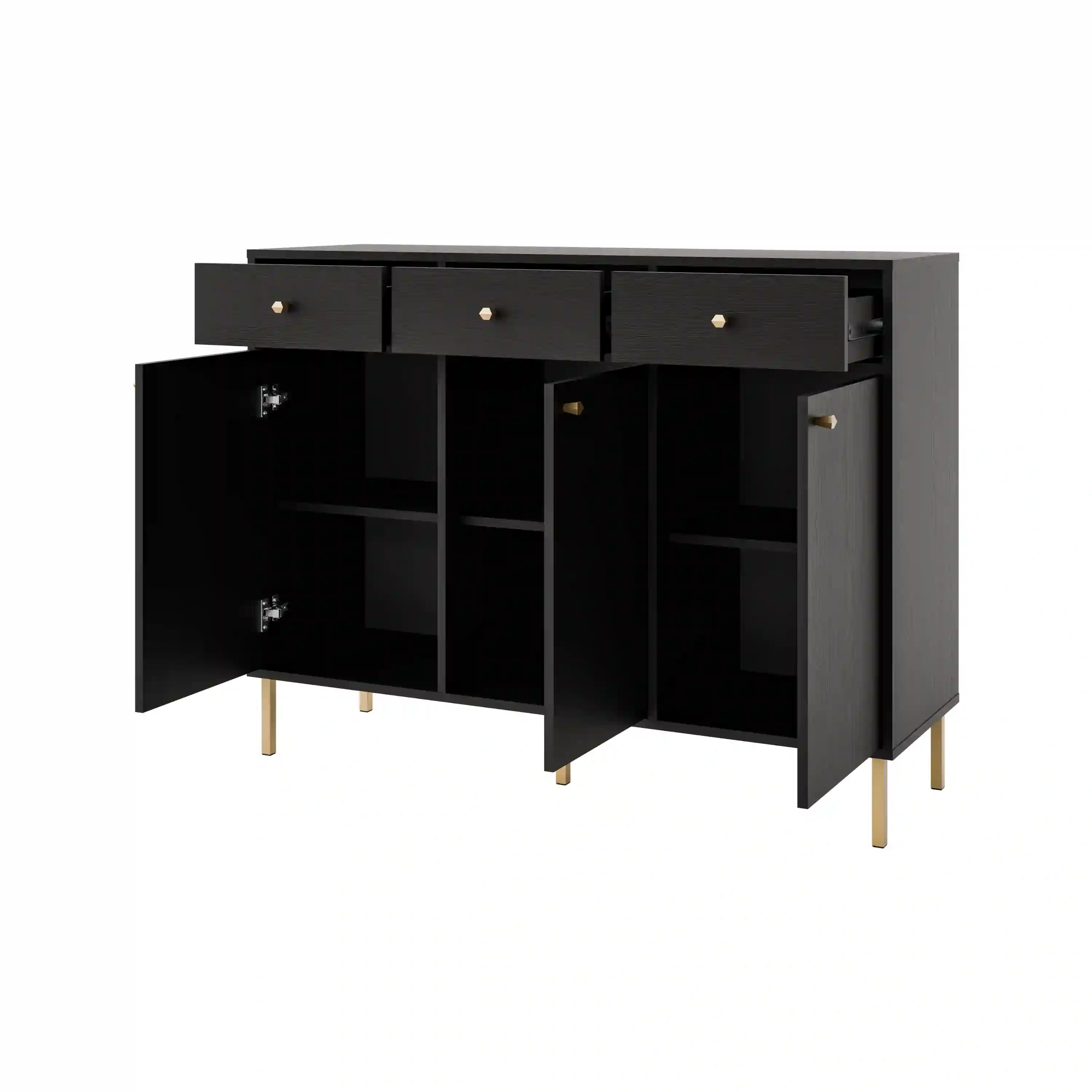 Kommode mit Schubladen Sakai 3F 3S T827 Schwarz