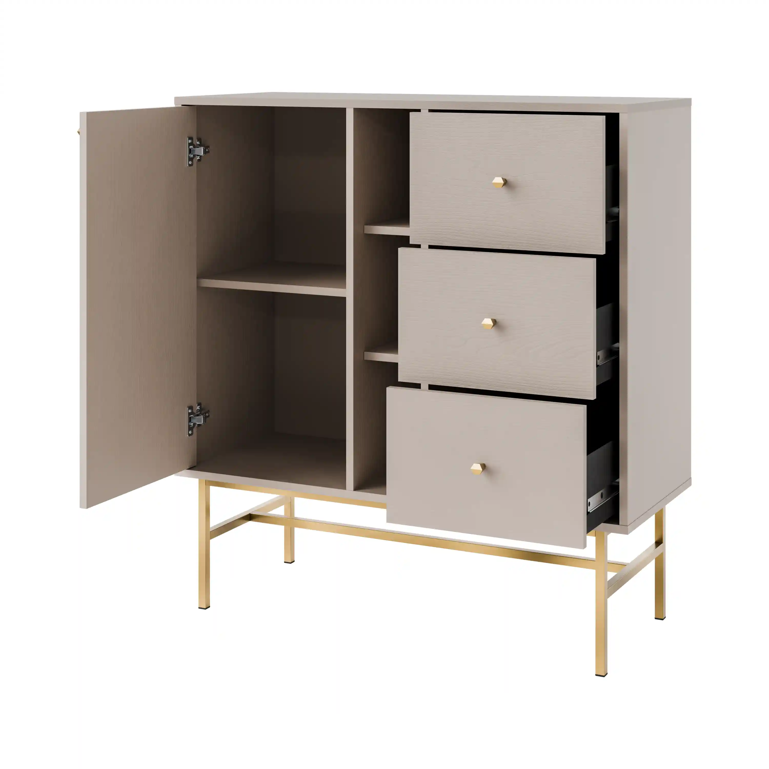 Kommode mit Schubladen Sakai 3-1F-3S T824 Beige