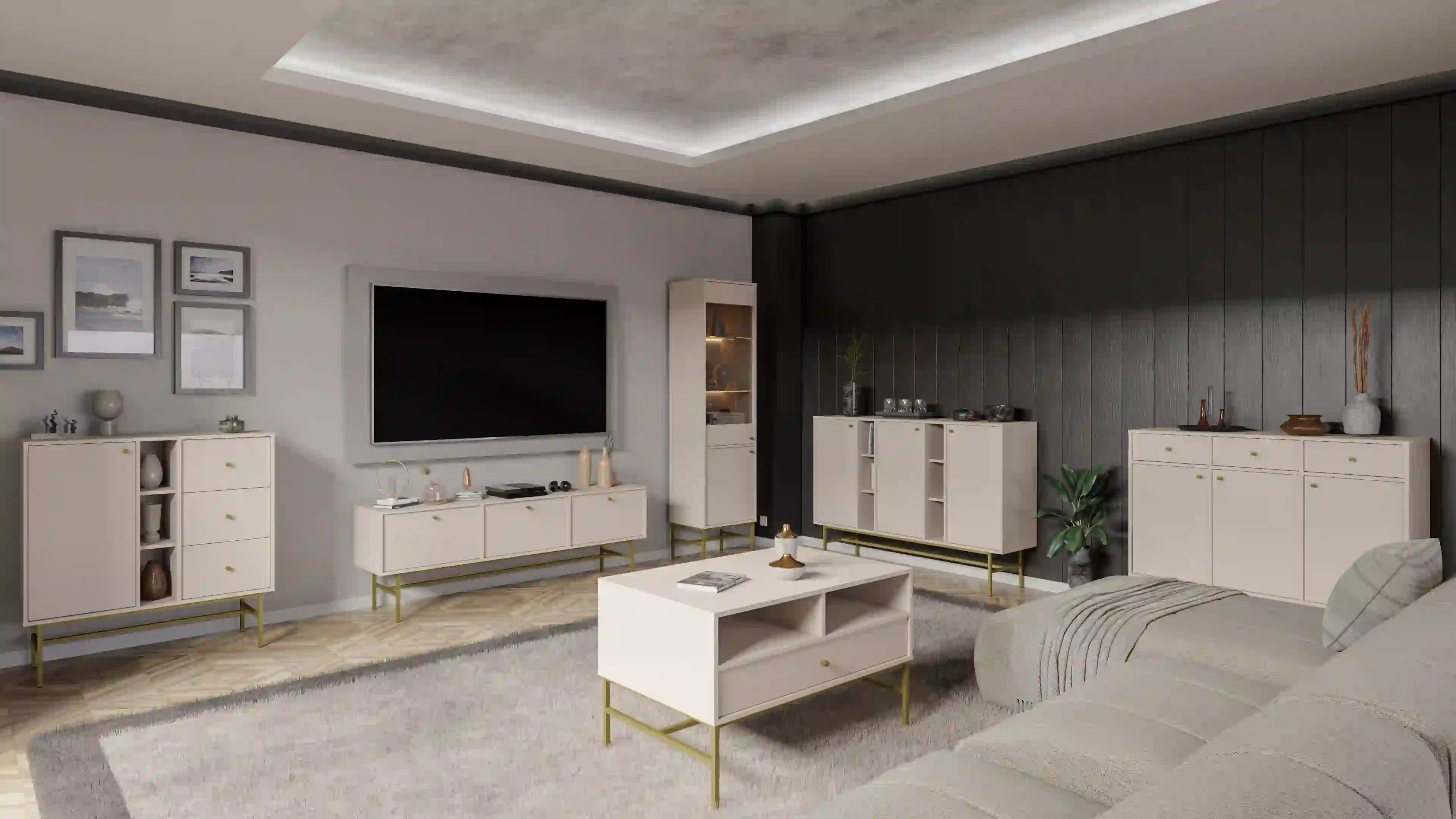 Kommode mit Schubladen Sakai 3-1F-3S T824 Beige